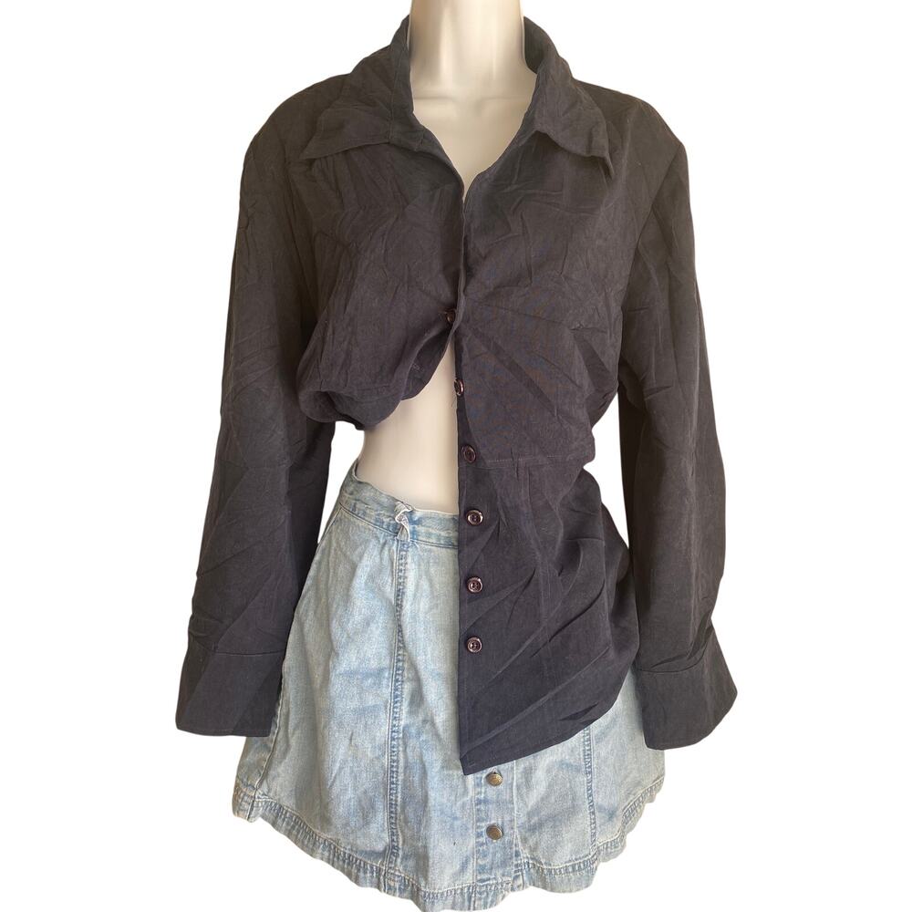 Vintage MHM Petite Women's 16P Button Up Timeless Essential Office Core Blouse